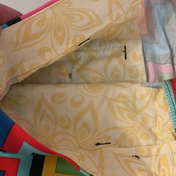 Loudmouth Golf Shorts Men’s 32x10 Multicolored Geometric Op Art Preppy Chino - Picture 4 of 10